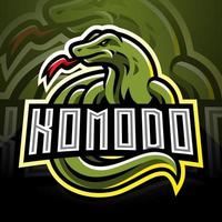 diseño del logotipo de la mascota de komodo esport vector
