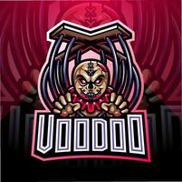 diseño de logotipo de mascota voodoo esport vector