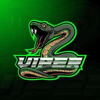 Green viper snake mascot logo design vector