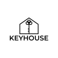 house with key logo design vector