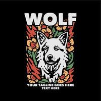 t shirt design wolf vector