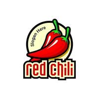 two red chilies logo vector