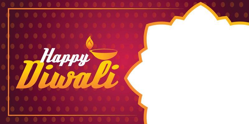 Happy Diwali flower frame template design