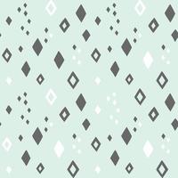 Diamond rhombus shape vector seamless pattern. Hand drawn doodle tileable background with abstract geometric shapes in mint, white and gray. Scandinavian style.