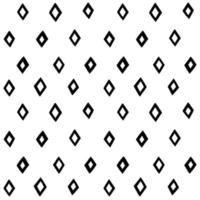 Doodle diamond rhombus vector pattern. Simple monochromatic abstract geometric seamless background with hand drawn shapes.