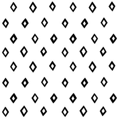 Doodle diamond rhombus vector pattern. Simple monochromatic abstract geometric seamless background with hand drawn shapes.