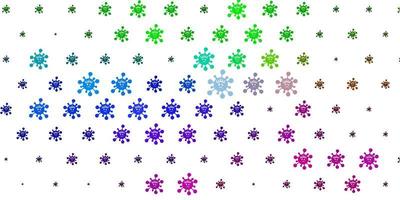 Light Multicolor vector background with covid-19 symbols.