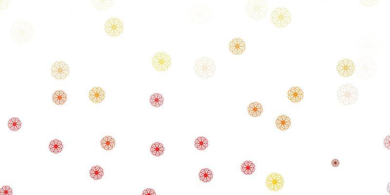 Light orange vector doodle texture with flowers.