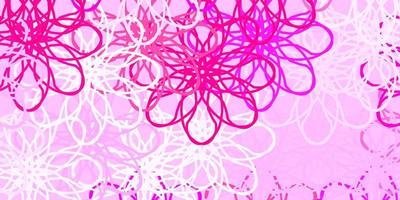 Light Pink vector pattern with curved lines.