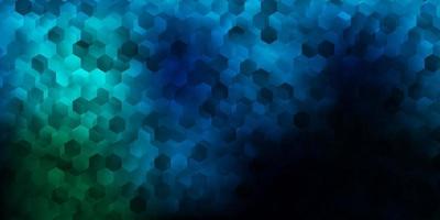 Dark blue, green vector backdrop with a batch of hexagons.