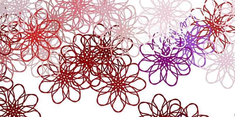 Light Pink, Red vector doodle pattern with flowers.
