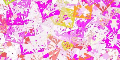 Light Pink, Green vector texture with random triangles.