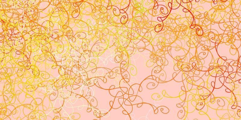 Light Pink, Yellow vector background with curves.