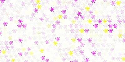 Light Pink, Yellow vector backdrop with virus symbols.