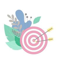 Target pierced by arrows vector stock illustration. Concept of successful completion of tasks, effective daily planning and time management. Working and day planning concept. Stratery goal plan.