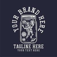 space in the jar vintage t shirt design template vector