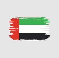 pincel de bandera de los emiratos árabes unidos. bandera nacional vector