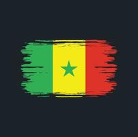 Senegal Flag Brush. National Flag vector