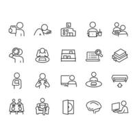 library line icons vector design