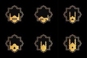 Set of mosque ornament illustration vector