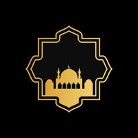 mosque ornament illustration. mosque frame illustration vector