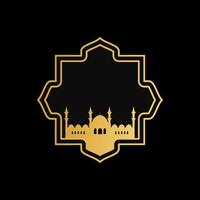 mosque ornament illustration. mosque frame illustration vector