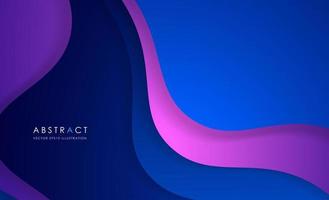 Abstract blue curve overlap background. Modern bright gradient art backdrop or banner for business. Vector illustration