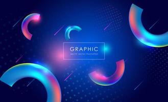 Colorful abstract geometric background design. Modern curve liquid color with fluid shapes composition. Cool background for web landing template, poster or banner. Vector illustration