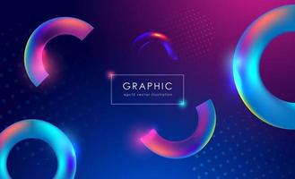 Colorful abstract geometric background design. Modern curve liquid color with fluid shapes composition. Cool background for web landing template, poster or banner. Vector illustration