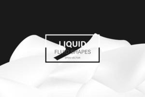 Abstract white liquid 3d element shapes background. Vector illustration