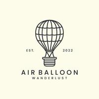 globo de aire con diseño de plantilla de icono de logotipo de estilo de arte de línea. vuelo, aire caliente, aventura, festival, ilustración vectorial