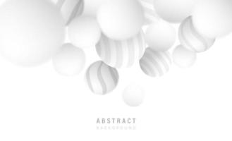 fondo gris blanco abstracto con elementos de patrón de bola de círculo 3d. concepto de diseño de arte para banner, afiche, portada o fondos de negocios. ilustración vectorial vector