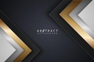 fondo de superposición gris oscuro y dorado abstracto. telón de fondo de arte degradado brillante moderno o banner para negocios. ilustración vectorial vector