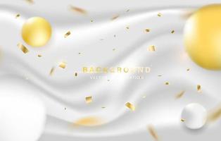 Abstract white gray clean soft cloth background  with soft waves. Luxury curved smooth curtain background. Vector illustration