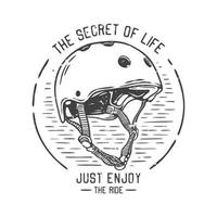 american vintage illustration the secret of life just enjoy the ride for t shirt design vector