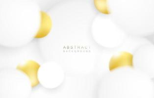 Abstract white gray background with 3d circle ball and golden pattern elements. Art design concept for business banner, poster, cover or backgrounds. Vector illustration