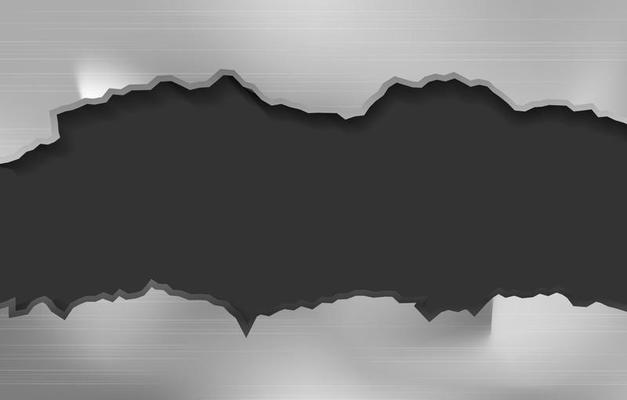 Realistic Torn ripped metal element background. sides with ripped steel background. Vector illustration