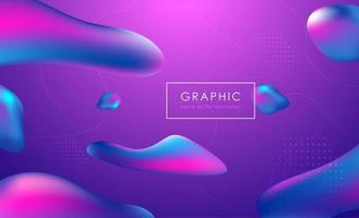 Colorful abstract geometric background design. Modern curve liquid color with fluid shapes composition. Cool background for web landing template, poster or banner. Vector illustration