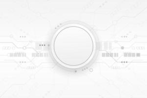 Abstract circuit on white and gray gradient background. Communication concept for technology poster or banner background. Vector illustration