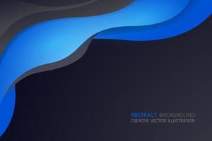 Abstract blue curve overlap background. Modern bright gradient art backdrop or banner for business. Vector illustration