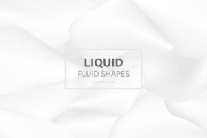 Abstract white liquid 3d element shapes background. Vector illustration