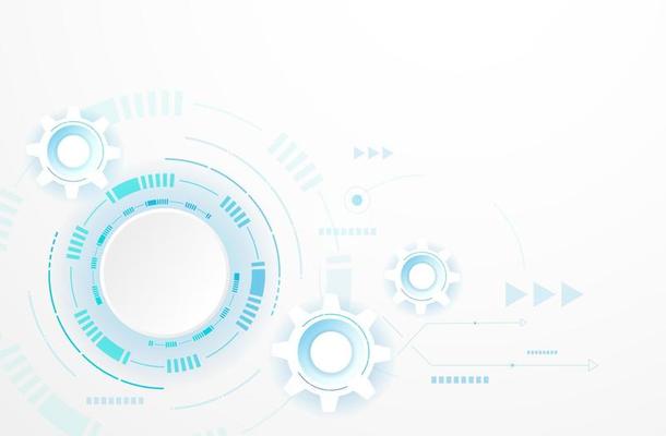 Abstract Circuit technology system background for business presentation. Abstract gear background design. Digital futuristic minimalism. Vector illustration