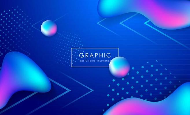 Colorful abstract geometric background design. Modern curve liquid color with fluid shapes composition. Cool background for web landing template, poster or banner. Vector illustration