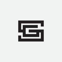 diseño inicial del logotipo del monograma sg. vector