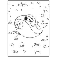 Shark coloring pages for kids vector