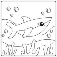 Shark coloring pages for kids vector