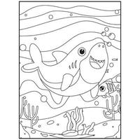 Shark coloring pages for kids vector