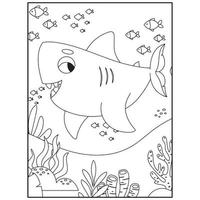 Shark coloring pages for kids vector