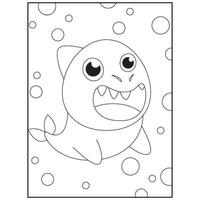 Shark coloring pages for kids vector