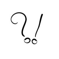 collection of handdrawn exclamation mark doodle in cartoon style vector